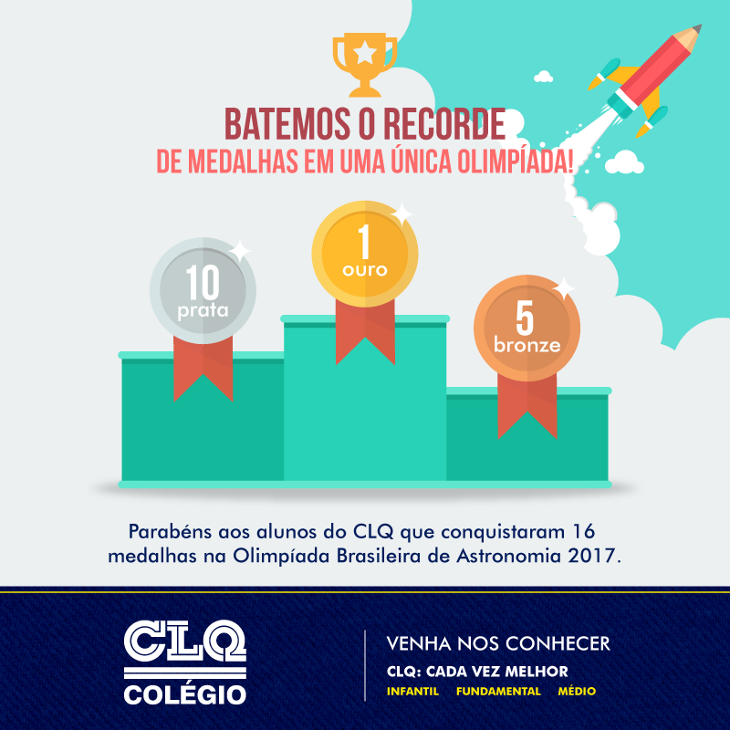Dezesseis alunos conquistam medalhas na OBA (Olimpíada Brasileira de Astronomia e Astronáutica)